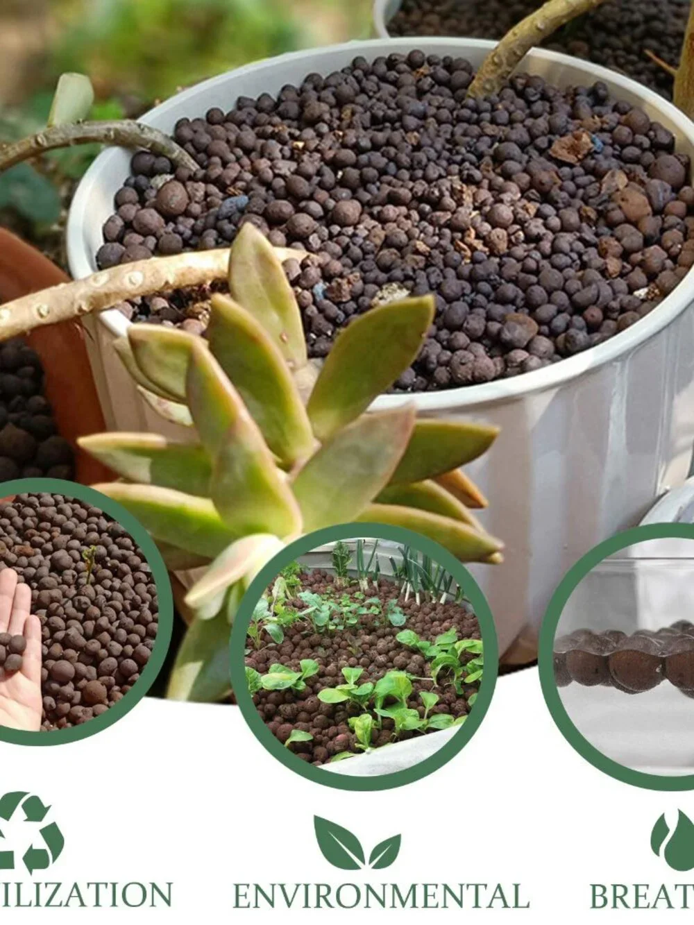2LBS Leca Expanded Clay Pebbles Hydroponics Supplies for Indoor Garden Plants (2